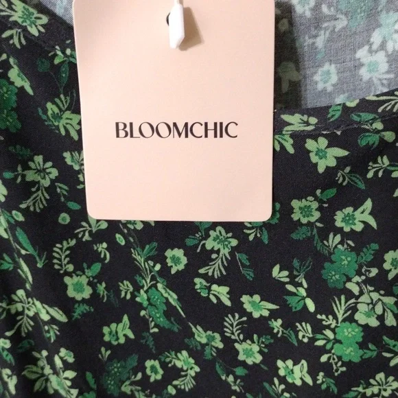 Floral Green Dress Bloomchic Brand Size 14-16 Women's. - Picture 2 of 5